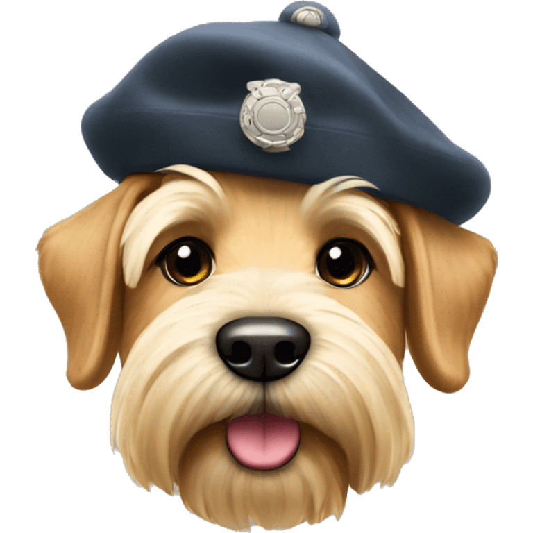 Wheaten terrier in a beret emoji