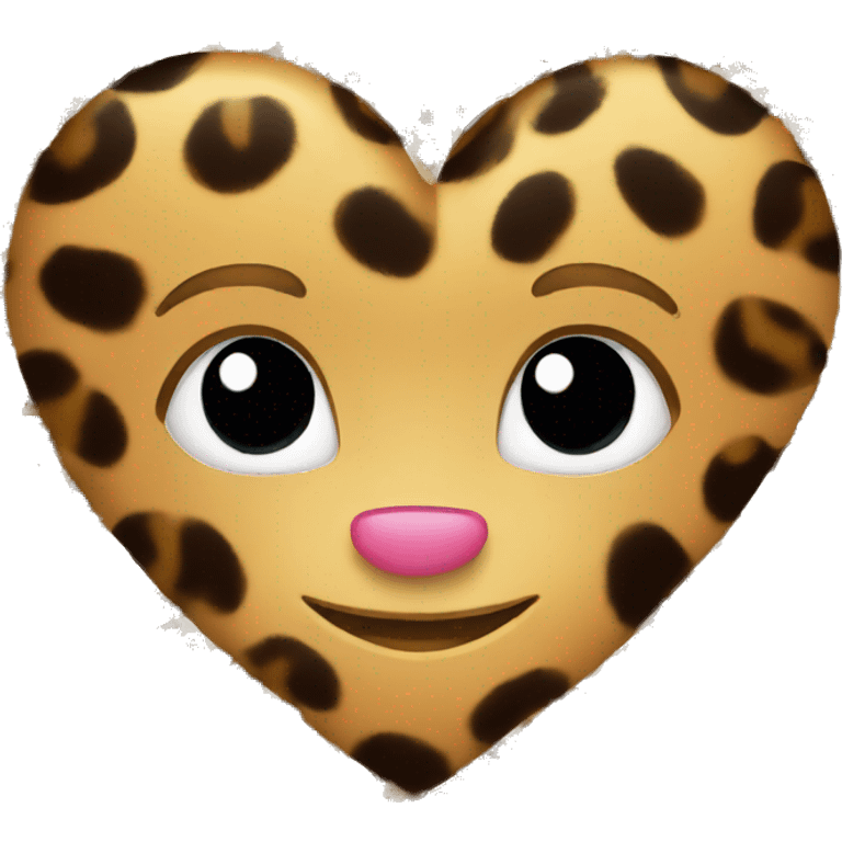 heart with leopard print on it emoji