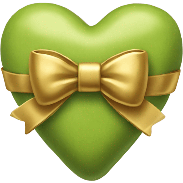 pistachio heart with gold bow emoji