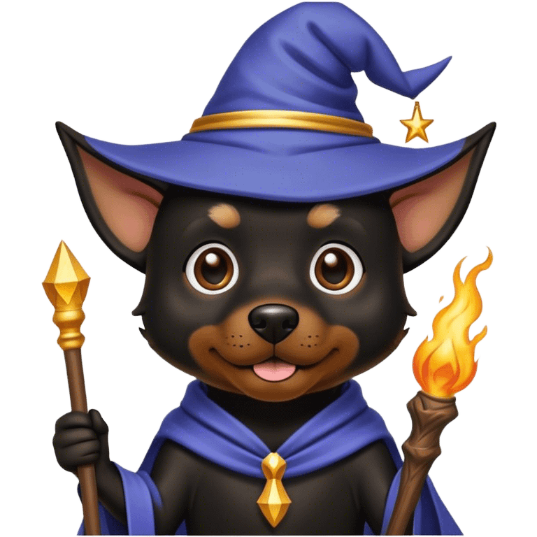 black dog Wizard emoji