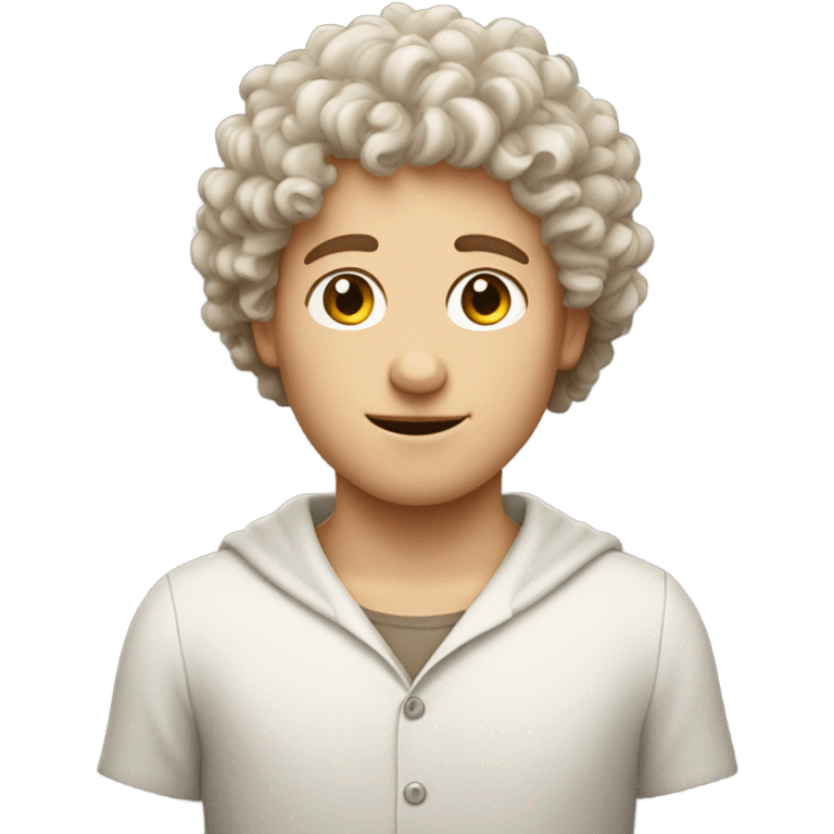 Curly hair white boy in Italy emoji