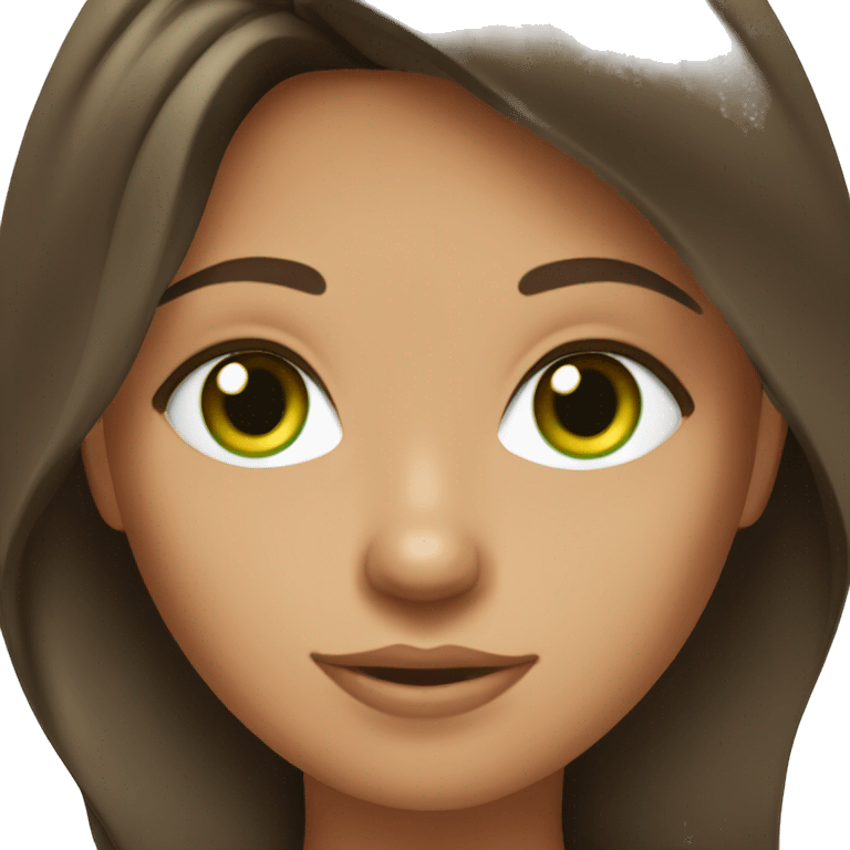 tanned green-eyed brunette girl emoji