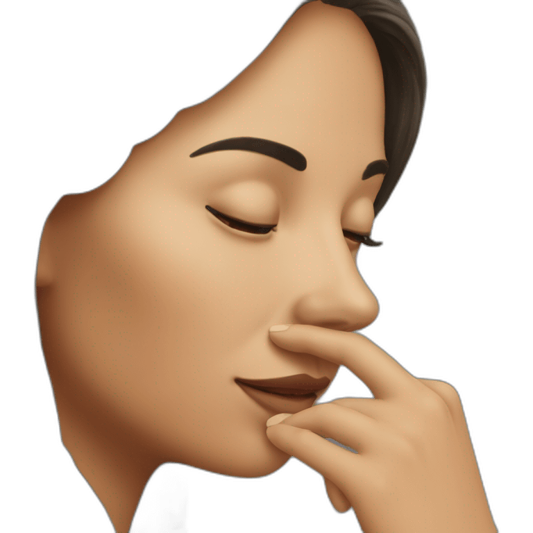 Woman Touching the nose  emoji