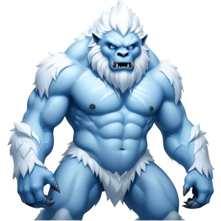 Cinematic Realistic WoW Yeti Portrait, captured in a dynamic, battle-ready stance, muscles rippling beneath dense fur of icy white and pale blue. His piercing ice-blue eyes blaze with raw power as frost clings to his form, rendered with dramatic natural lighting and high shine, exuding fierce, untamed strength in the midst of a wintry combat pose. emoji