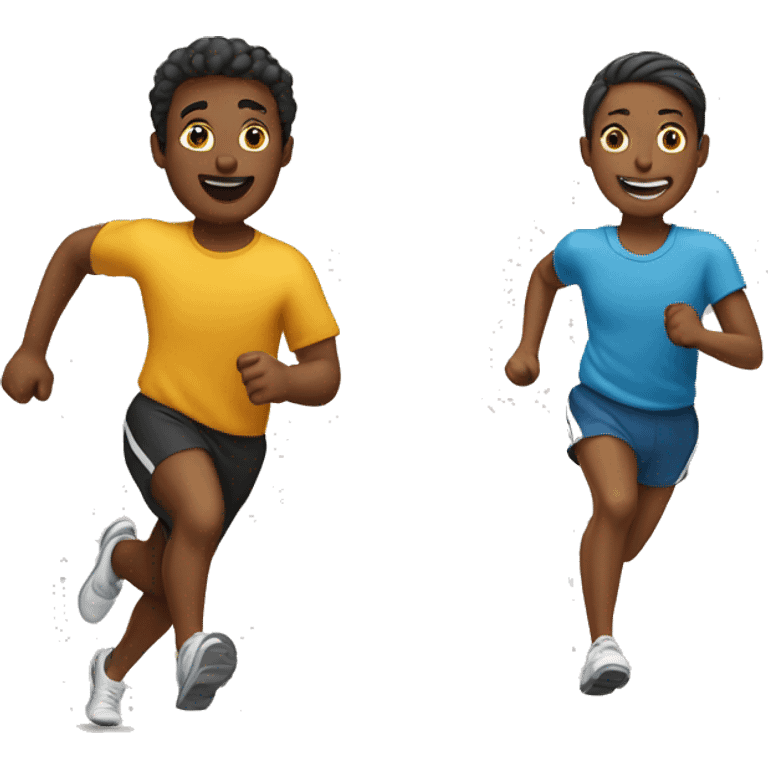 two people running together emoji