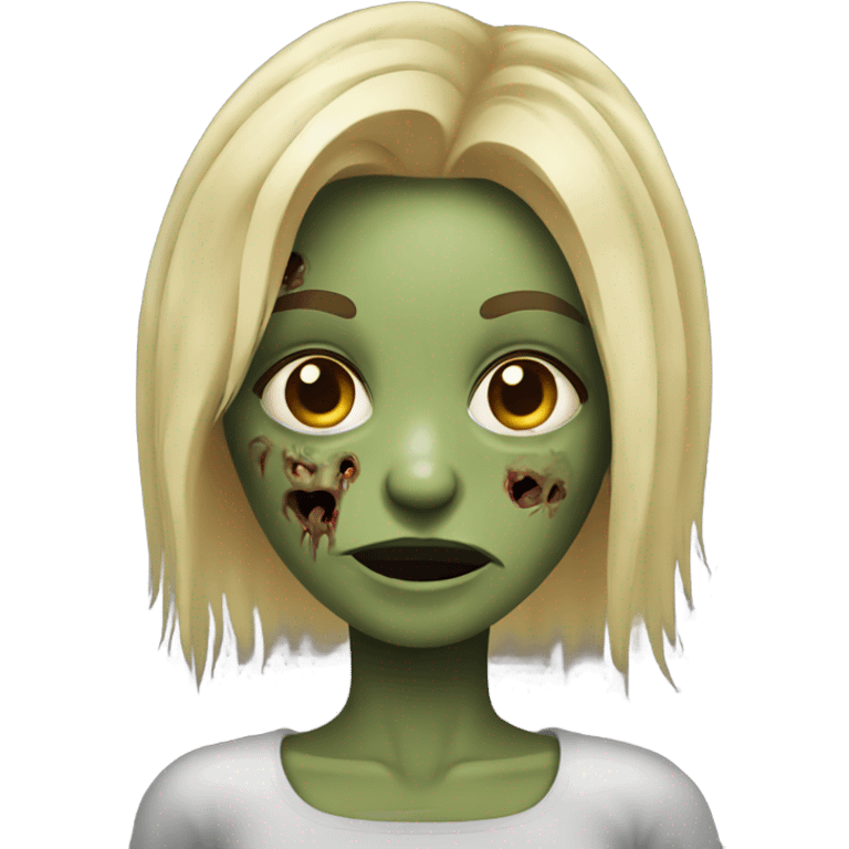 Zombie girl with blonhaird hair emoji