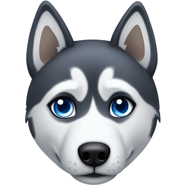 Husky with one blue eye and one brown eye emoji