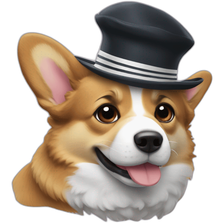 Corgi negro con gorro de marinero emoji