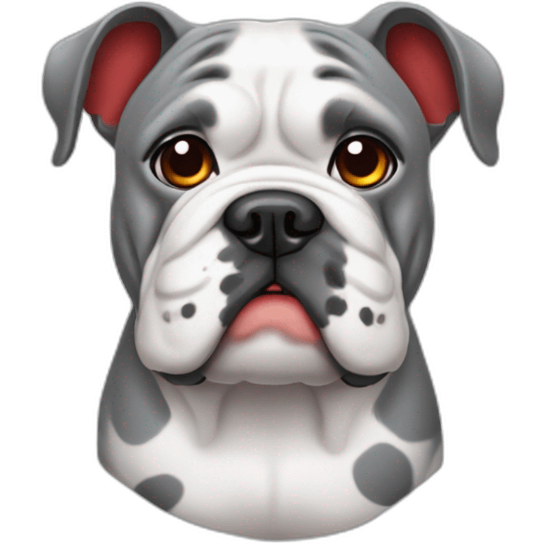 grey bulldog with red spots emoji