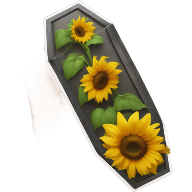 hand holding a sunflower with coffin shaped acylics on her nails  emoji