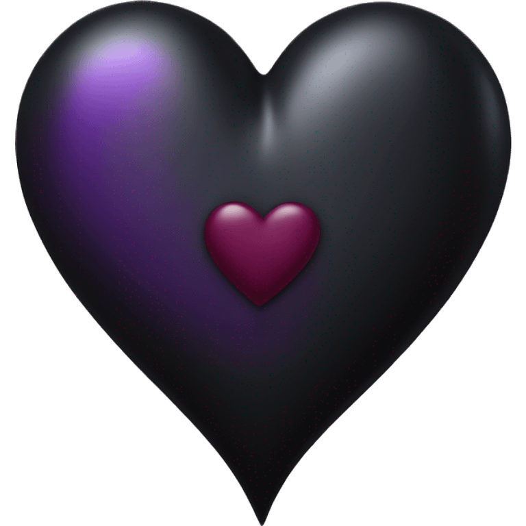 black gothic heart with burgundy or purple  emoji