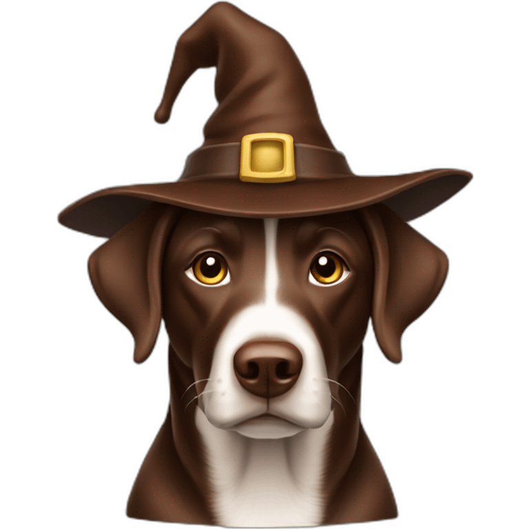 Labrador Retriver chocolate color looks like a wizard emoji