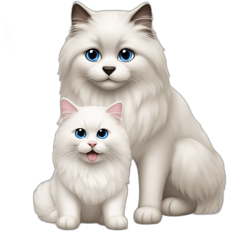 Ragdoll cat with Samoyed emoji