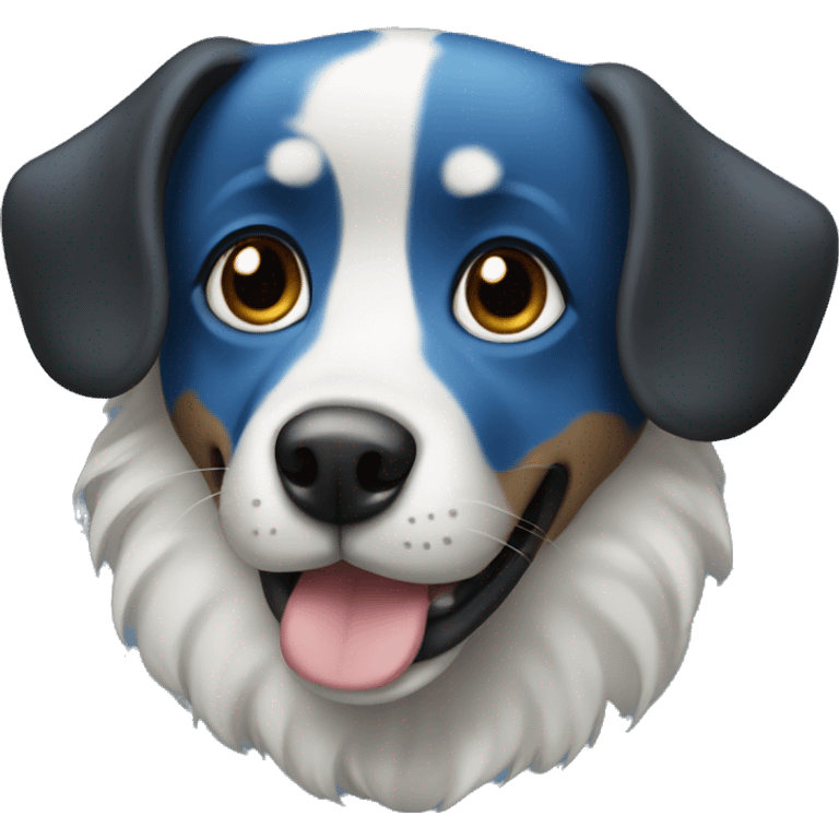 Blue And black dog emoji