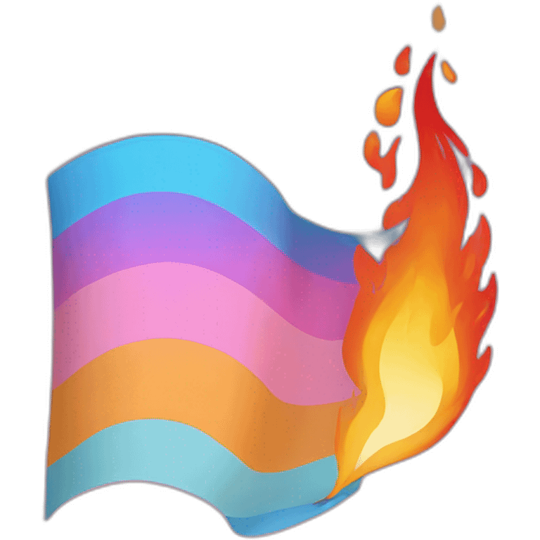 trans flag in fire emoji