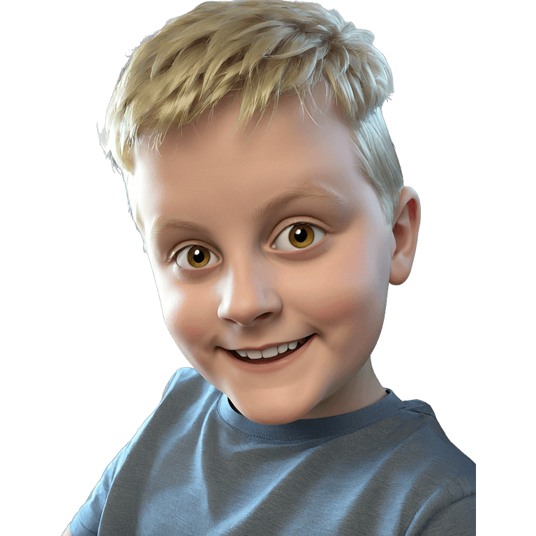 smiling blonde boy portrait emoji