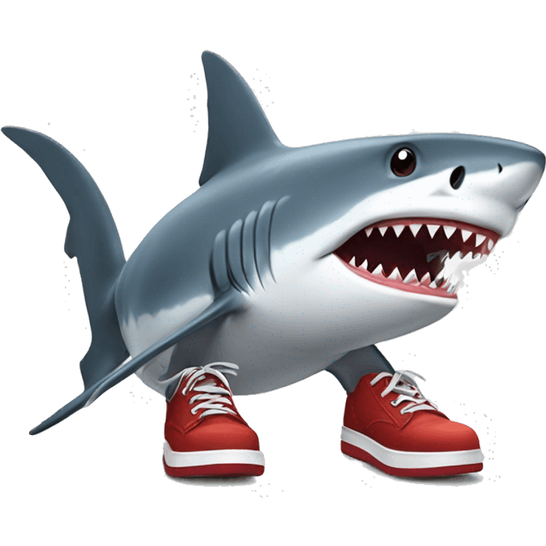 Shark with shoes emoji