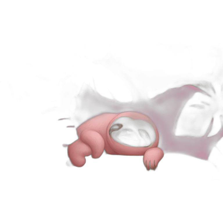 A pink sloths that sleep emoji