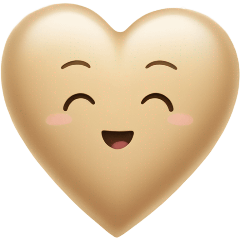 Beige heart with sparkling stars emoji