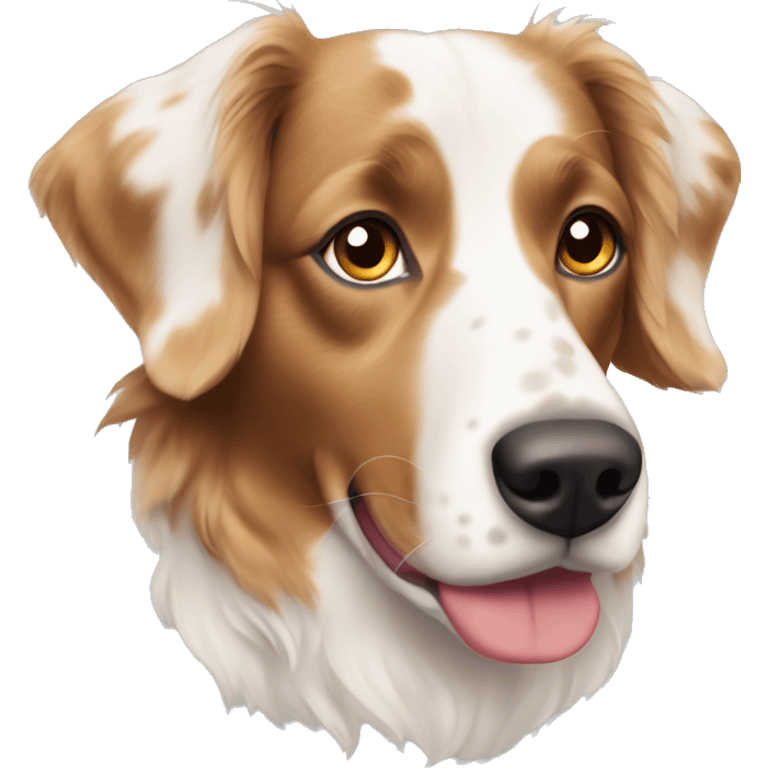 Blonde with spots Brittany Spaniel Australian shepherd dog emoji