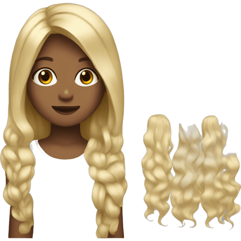 Girl with long blonde brown hair emoji