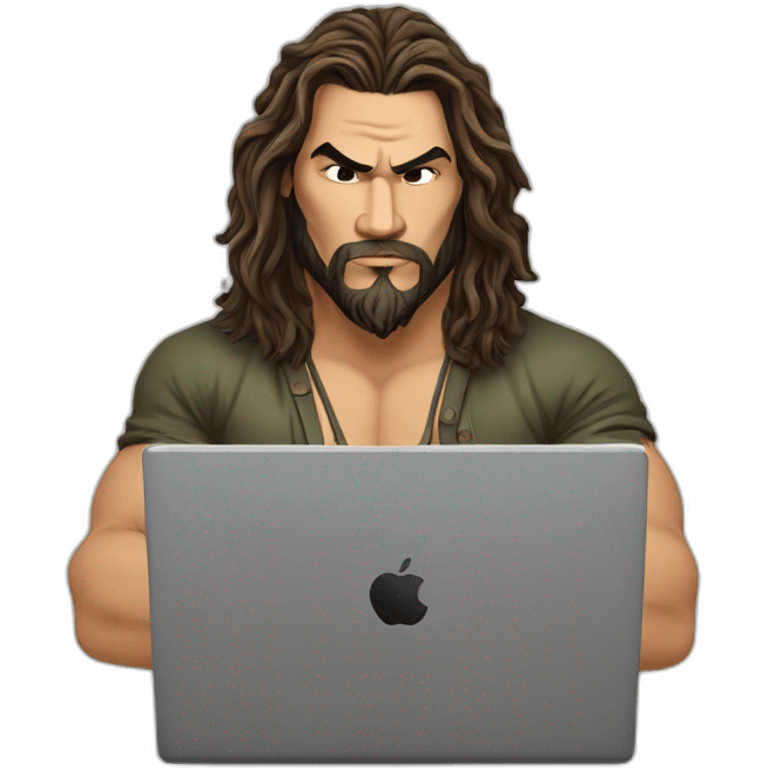 Jason Momoa at a laptop emoji