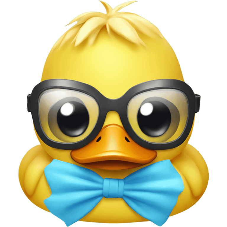 Happy duck. Summertime. Wearing a bathing suit and swim goggles emoji