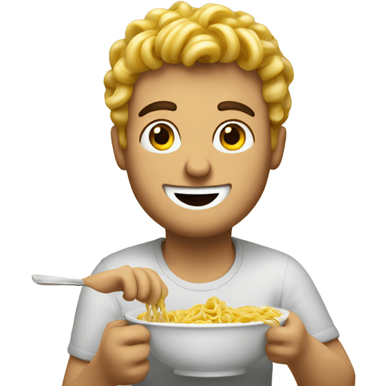 Italian guy eating pasta emoji