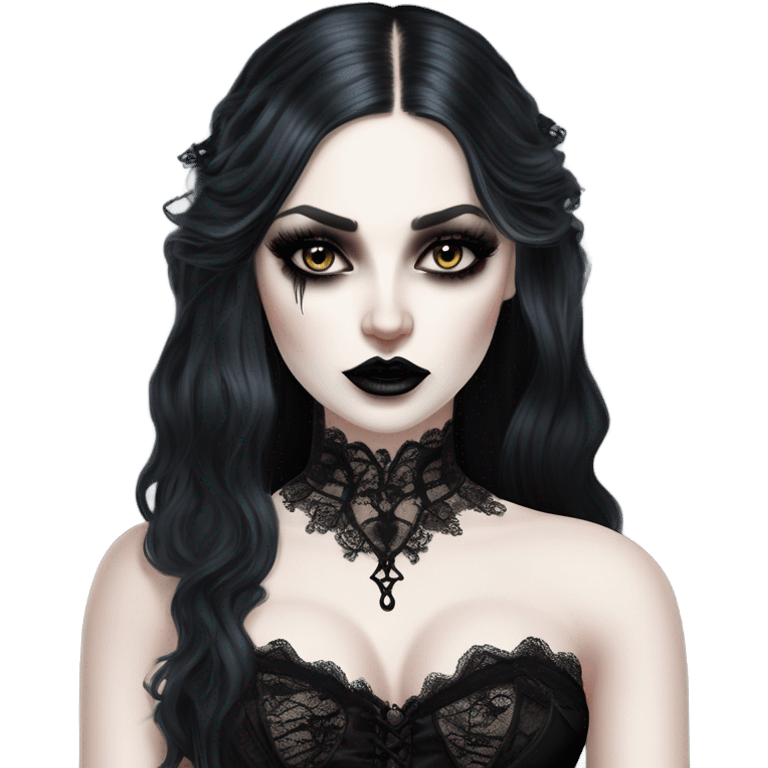 Hyper Realistic Goth victoria secret model vampire  emoji