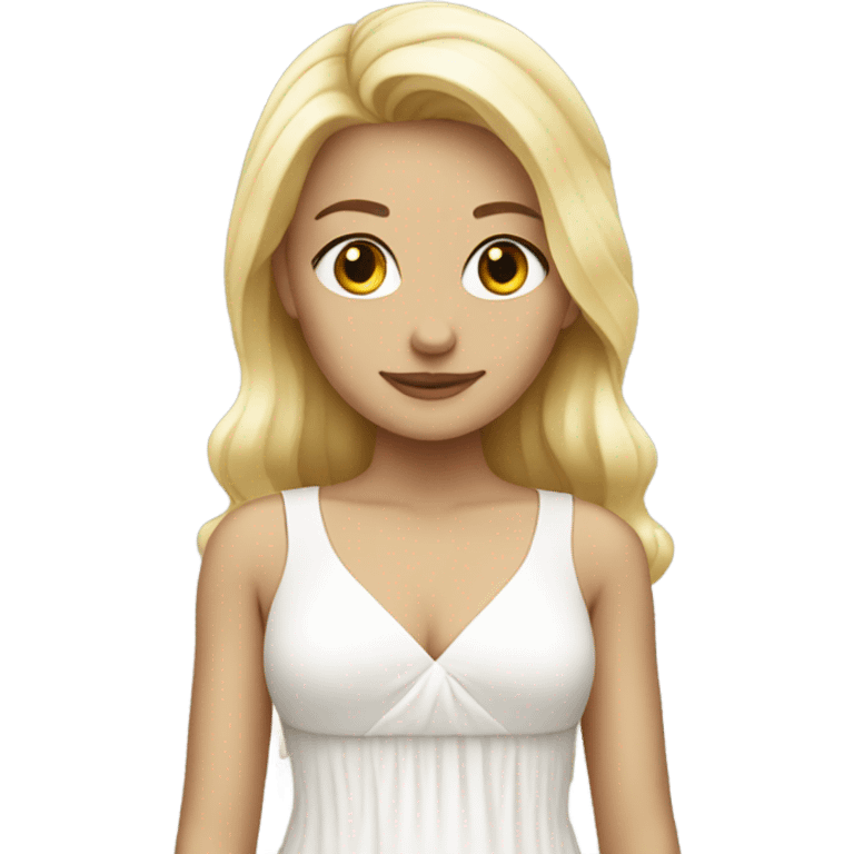 Blond girl wearing a white dress emoji