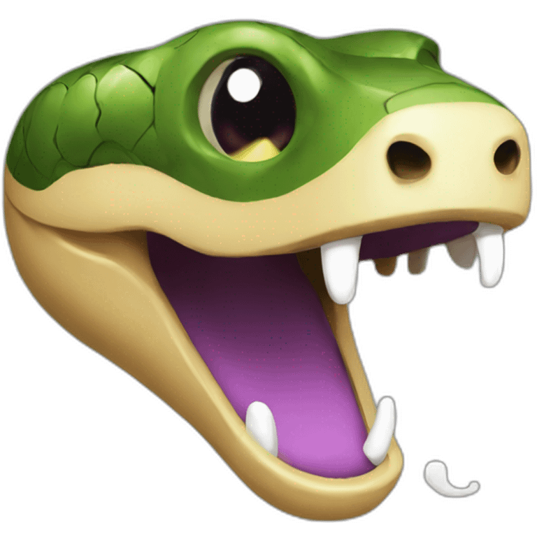 A twitch emote of a snake laughing emoji