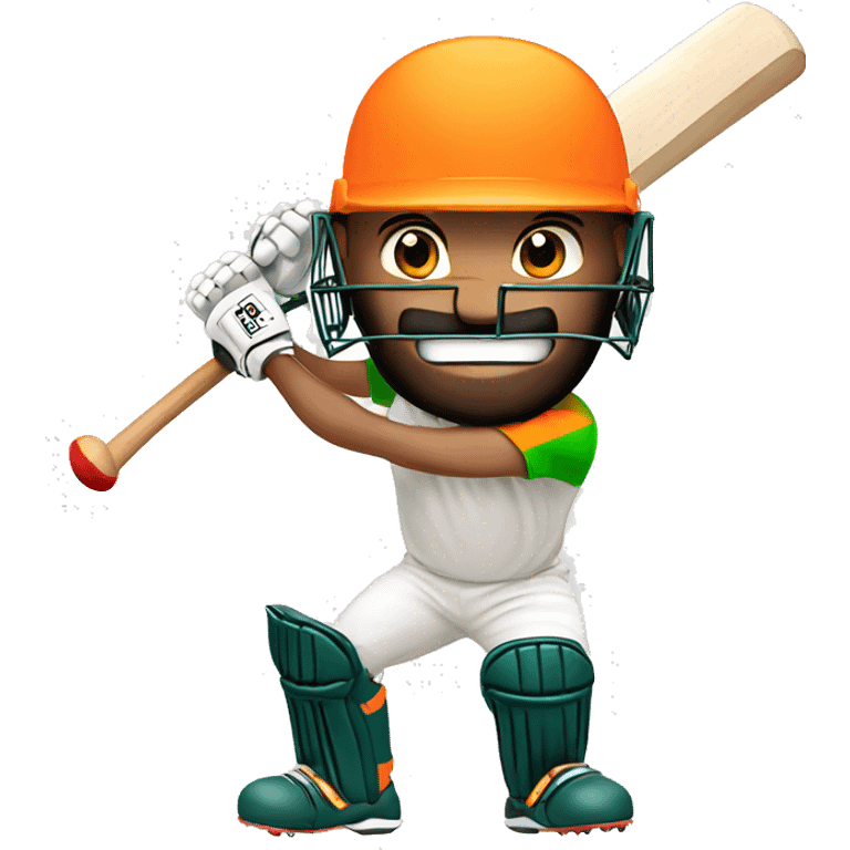 Cricketer with MRF bat dominating  emoji