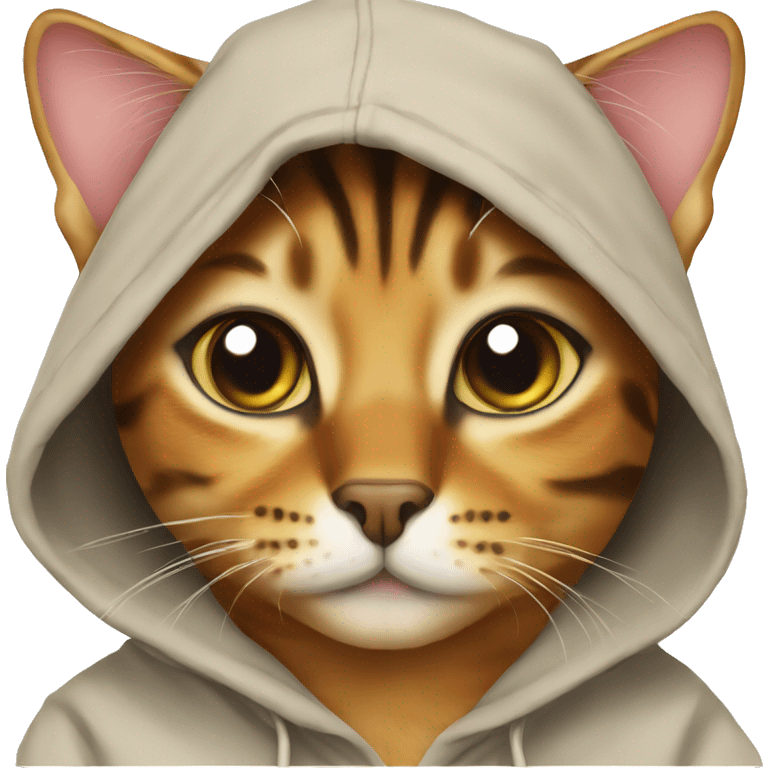 Bengal cat with hoodie emoji