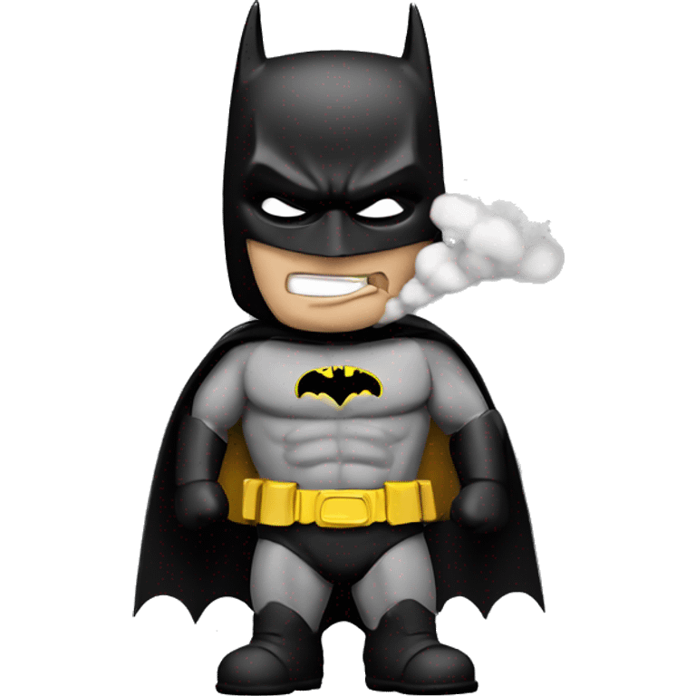 Batman with a smoke emoji