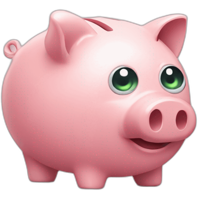 piggy bank winking an eye emoji