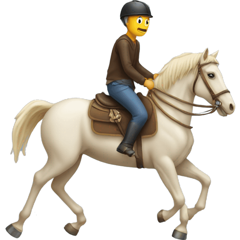 Person horse riding a bone emoji