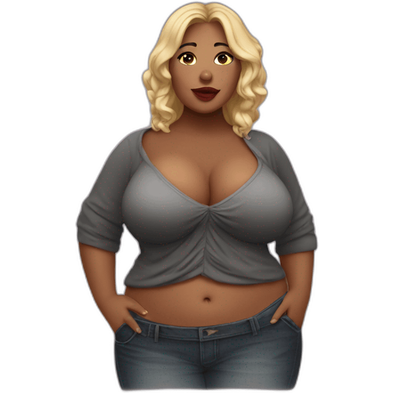 Plus size seductive woman emoji