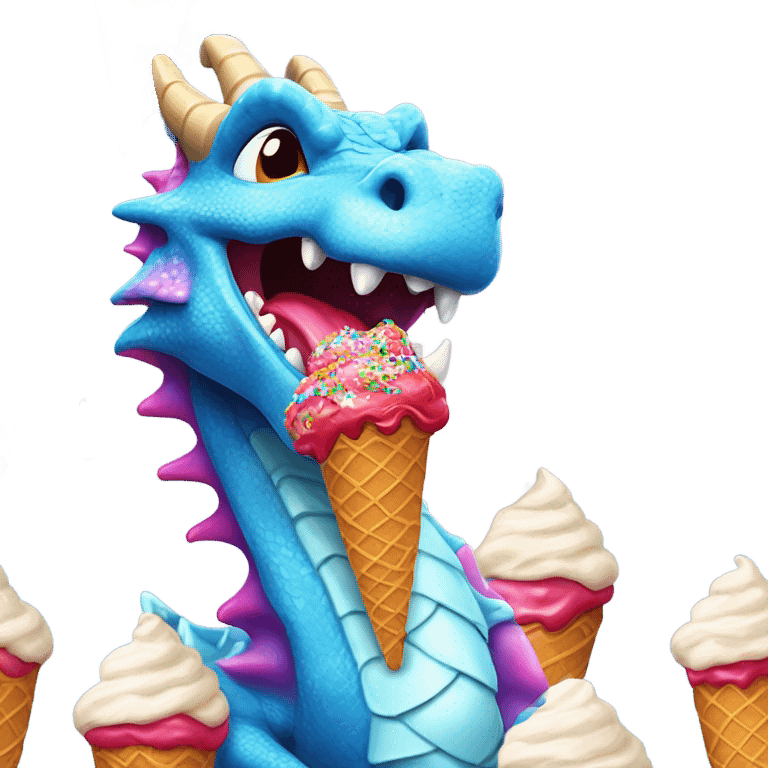 Dragon eating ice cream  emoji