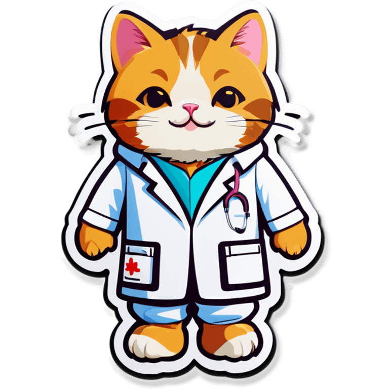 Cat in medicine suit emoji