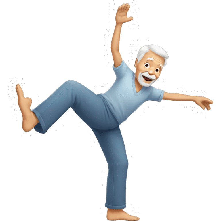 old man doing handstand emoji