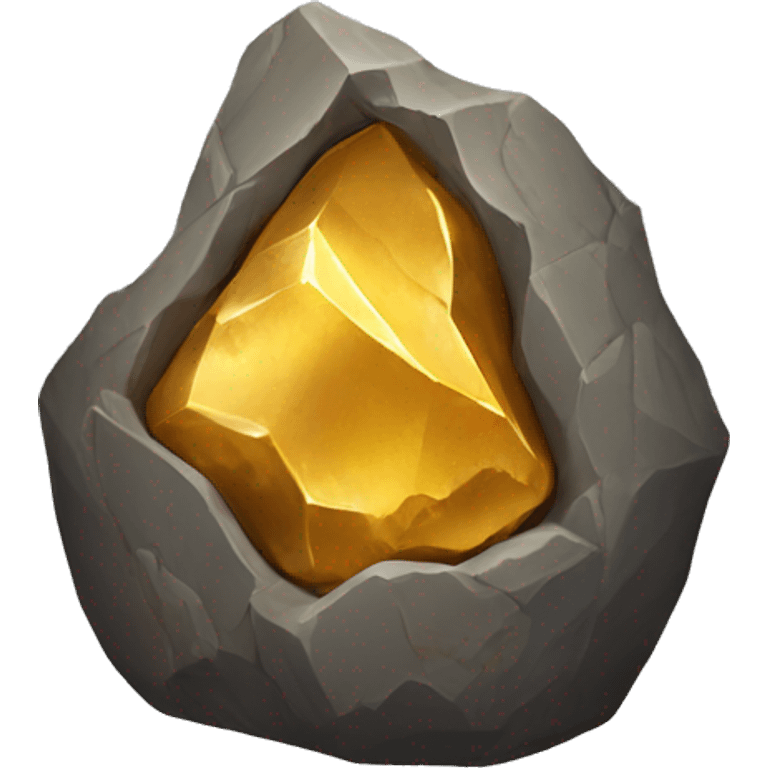 Rock with golden ore embedded within emoji