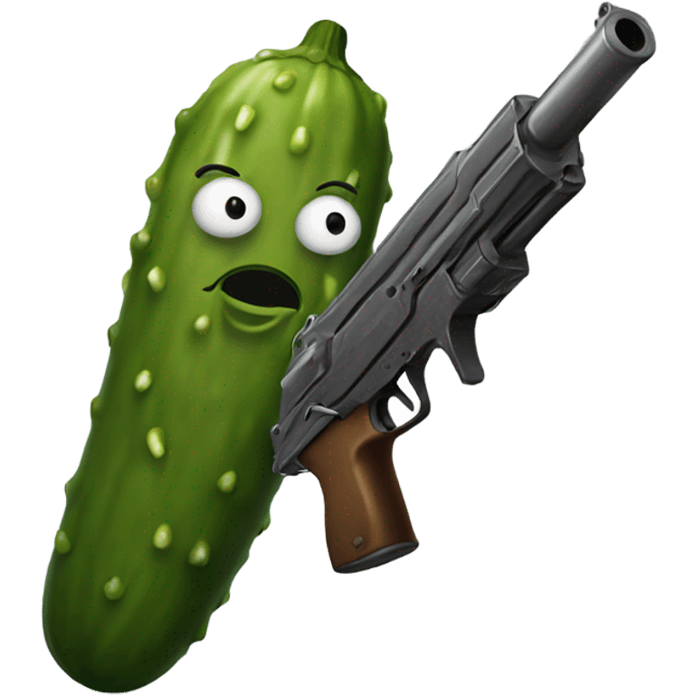 Pickle with a gun emoji