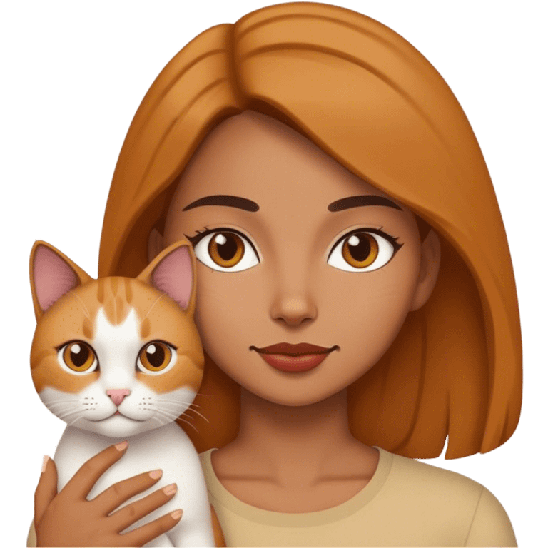 woman with a cat emoji