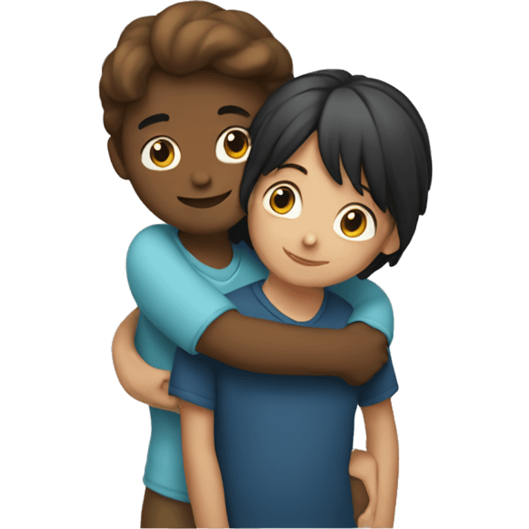 A girl hugging a boy emoji