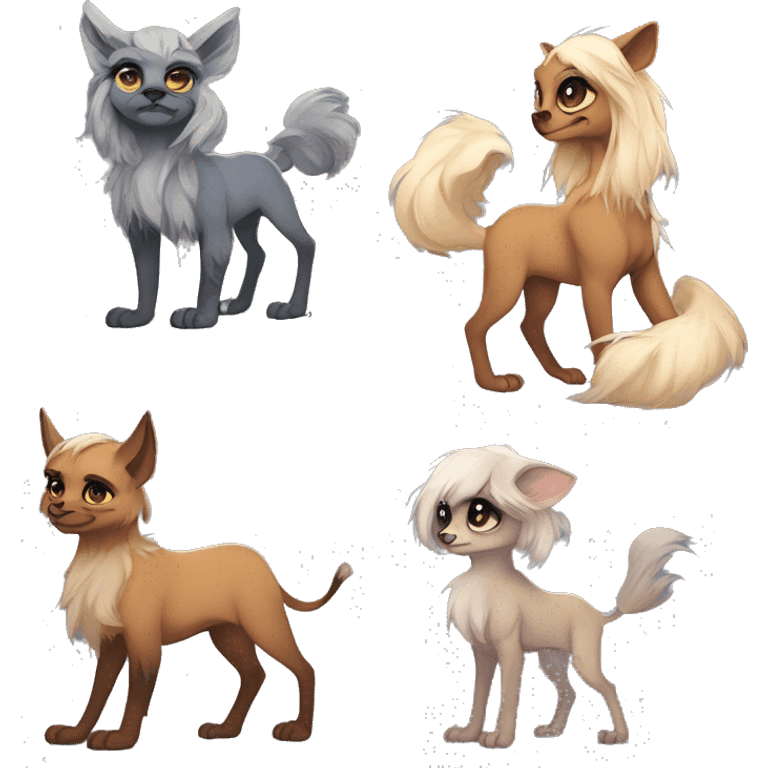 Custom anthro fantasy-animal-fursona griffsnuff & LiLaiRa & Falvie full body emoji