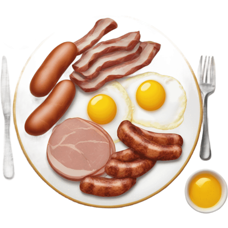 Meat and eggs plate emoji