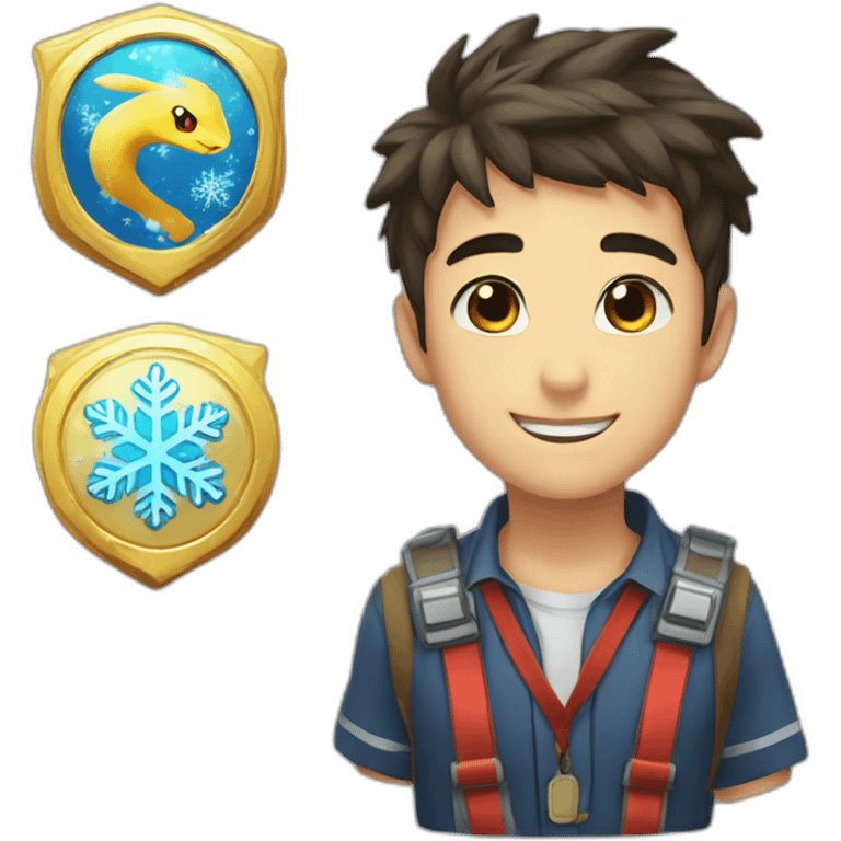 badge, medal, new year, snowflake, pokemon, picture, paint, draw emoji