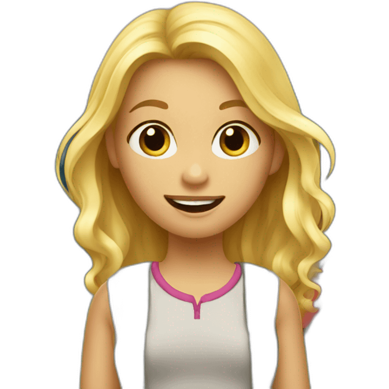 Blond girl at camping emoji