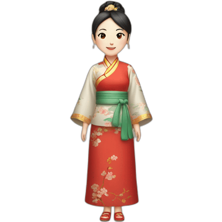 Chinese lady wear Chinese traditional clothes emoji