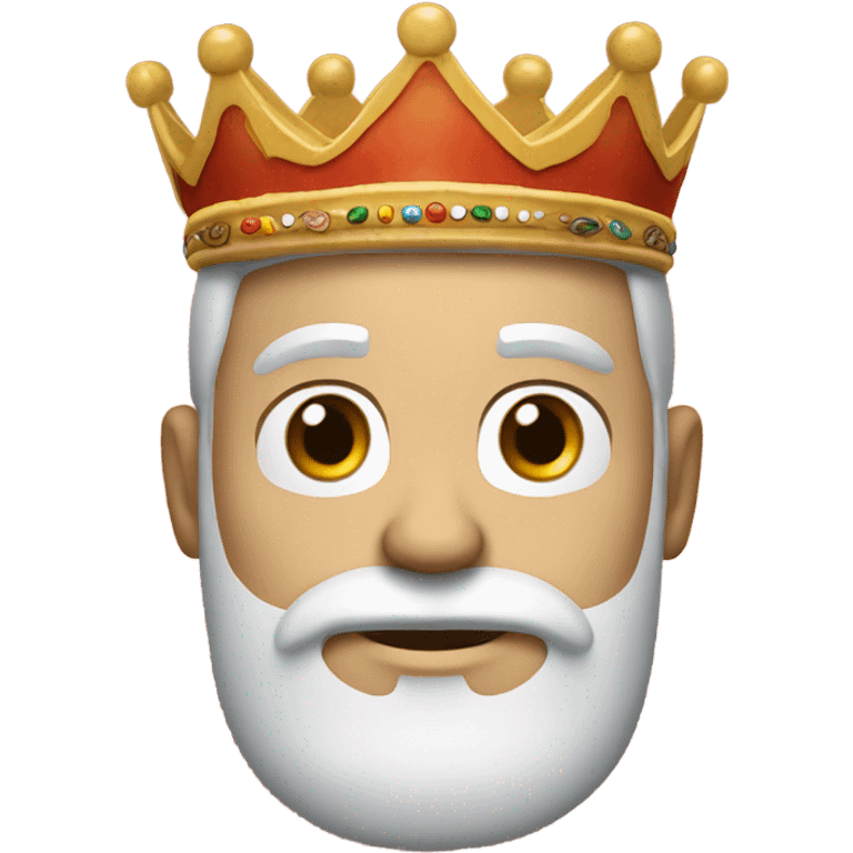 white guy with burger king crown on head and he has a white beard and mustache  emoji